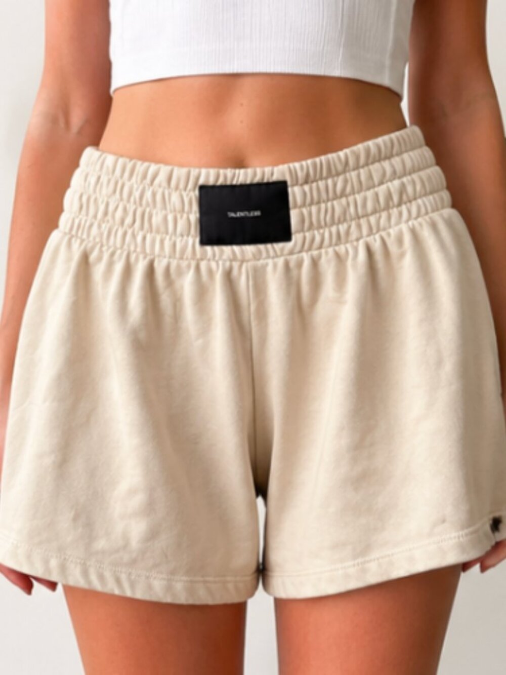 Talentless Cream 100% Cotton Lounge Shorts | Size M | Soft Terry Sweat Shorts